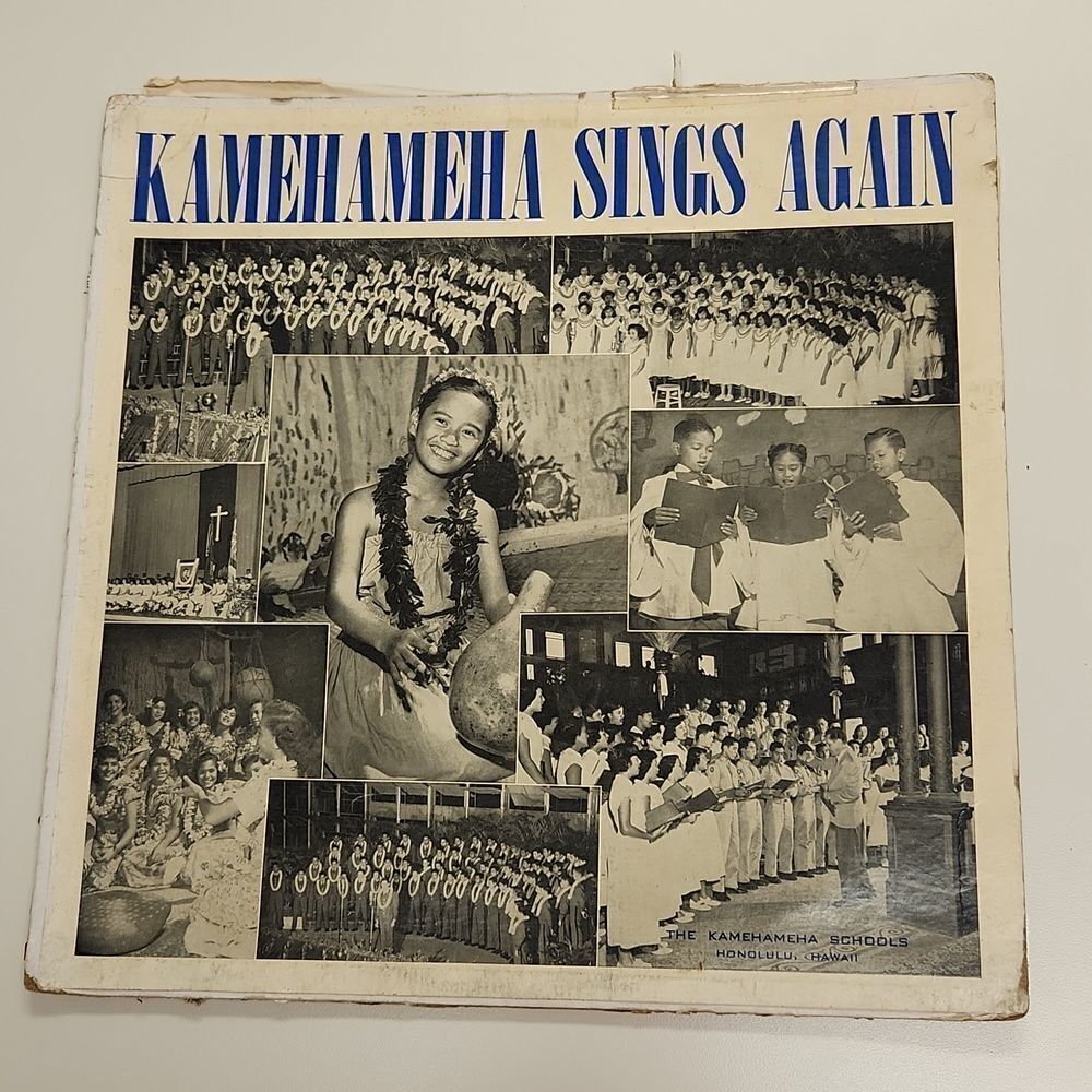 Kamehameha Sings Again Hawaii Lahaina Luna School Song Vinyl Record Album Vtg